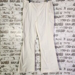 Forever 21 Pants Womens XL White Flare Ankle Cargo Low Rise Stretch Cotton Blend